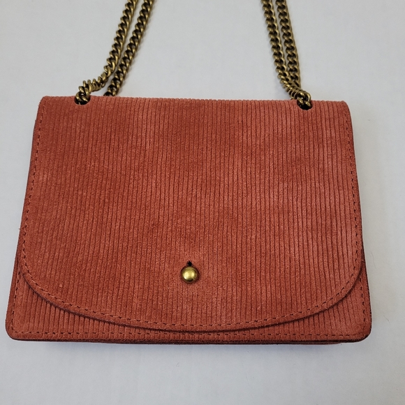 Madewell Rust Corduroy Crossbody Bag with Gold Chain - Picture 3 of 12